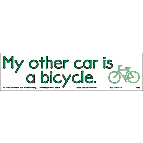 My Other Car Is A Bicycle Bumper Sticker